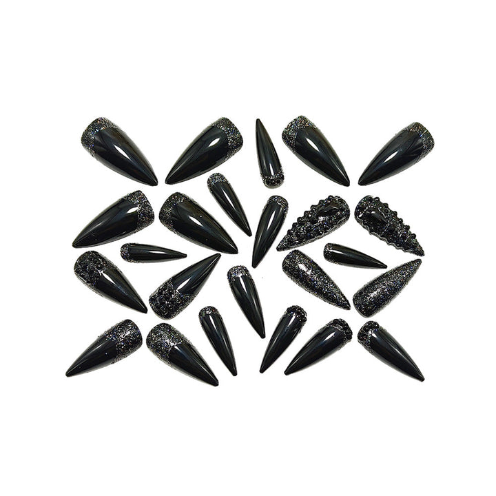 Artificial Nails in Elegant Stiletto Design with Sparkling Rhinestone Accents Kalsten