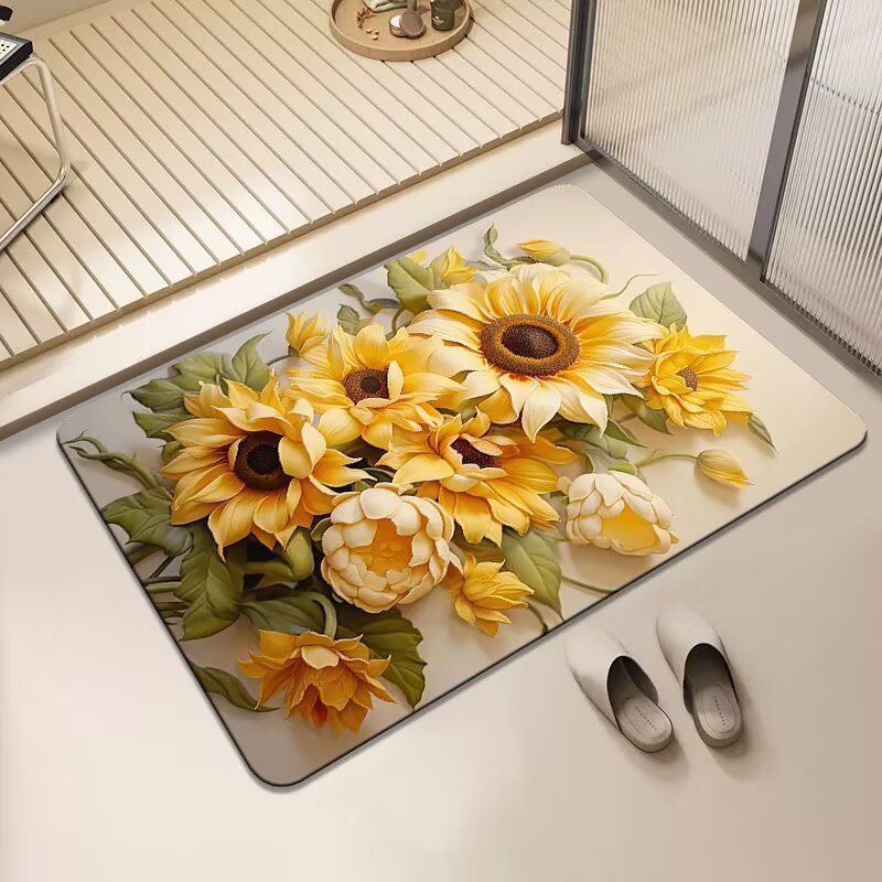Floral Print Area Mat Kalsten