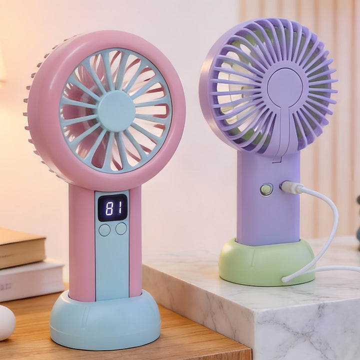 Ladies portable mini fan with LED display Kalsten