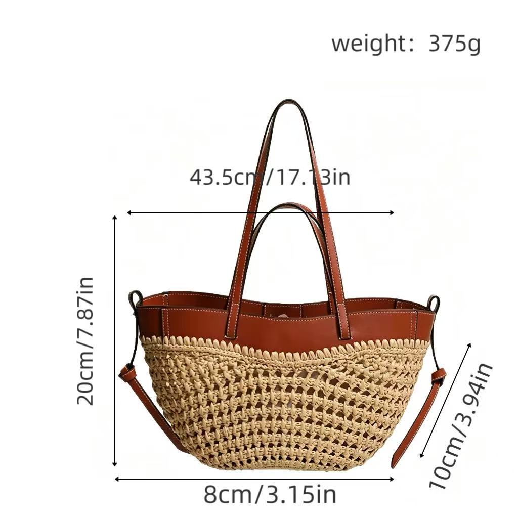 Braided shopping bag with high-quality leather trim Kalsten