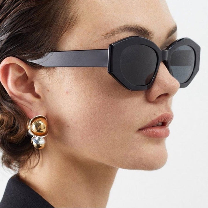Women's geometric sunglasses with trendy, transparent frame Kalsten