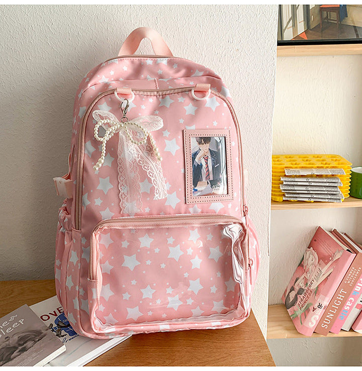 Backpack with Playful Star Design and Viewing Window Kalsten