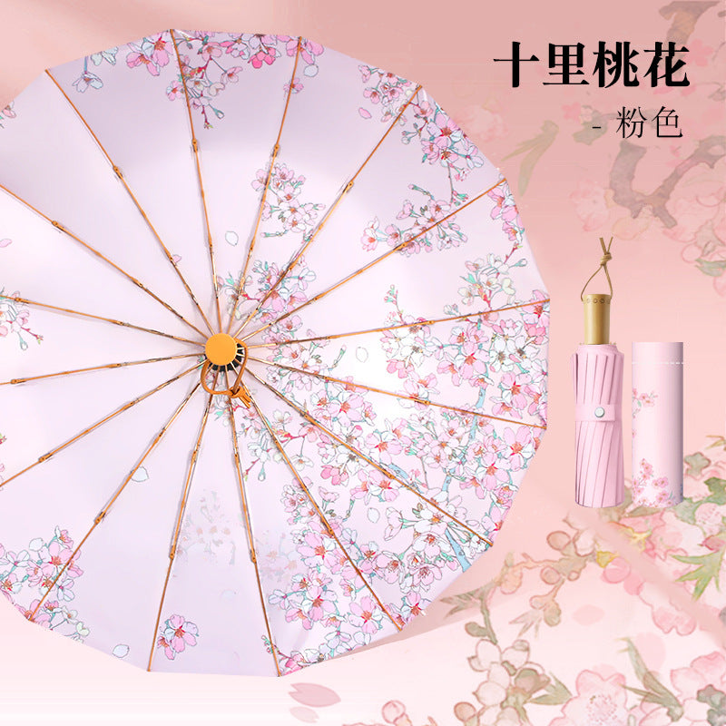 Women Foldable Umbrella with Floral Pattern Kalsten