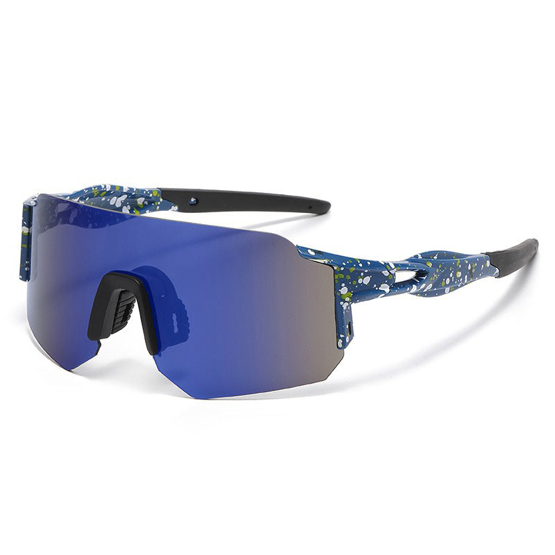 Unisex nan Wraparound sports sunglasses with mirrored one-piece visor and flexible plastic temple Kalsten