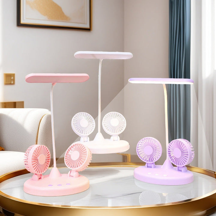 Women Multifunctional Table Fan with Integrated LED Lighting Kalsten