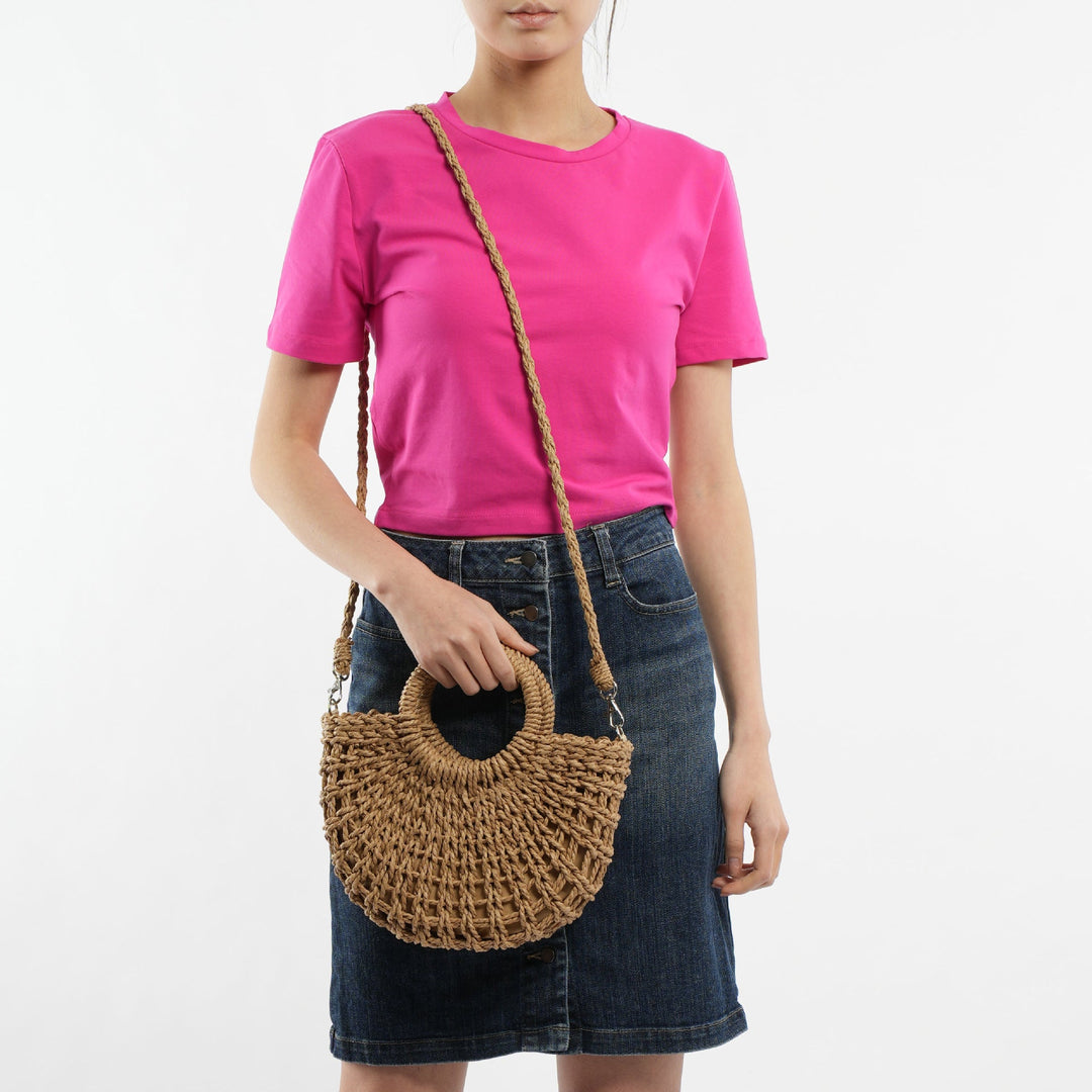Beef Bast Handbag with Structured Design Kalsten