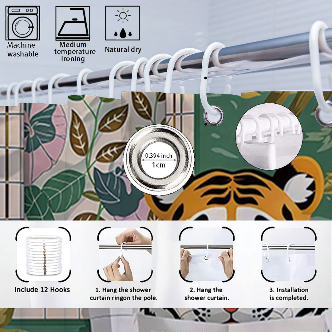 Artistic High-Definition Leopard and Rose-Themed Bathroom Décor Set Kalsten