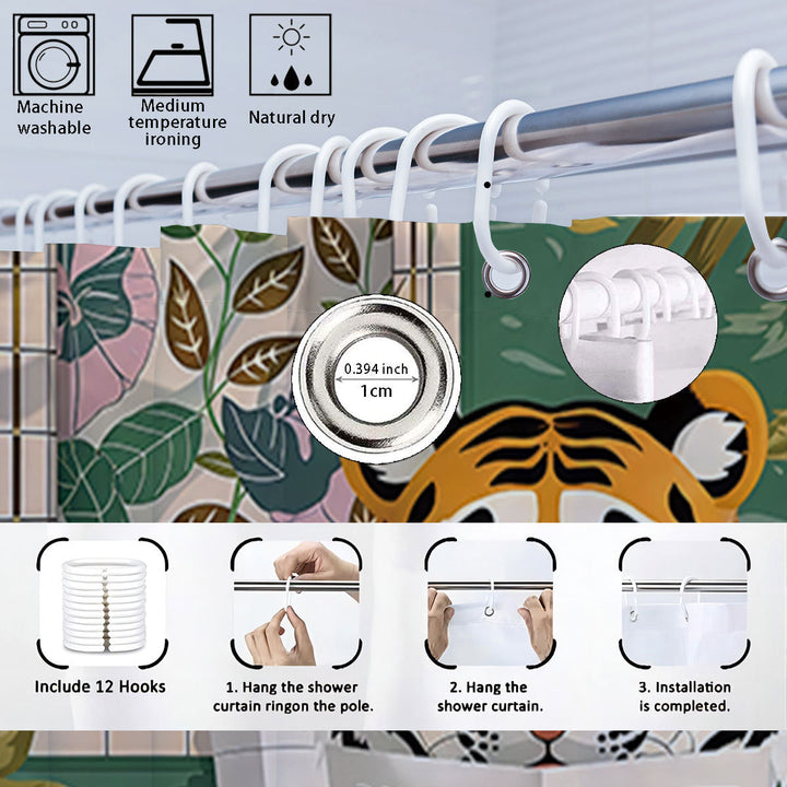 Artistic High-Definition Leopard and Rose-Themed Bathroom Décor Set Kalsten
