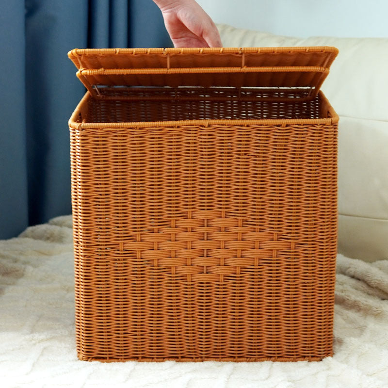 Women's woven basket with lid and side handles Kalsten