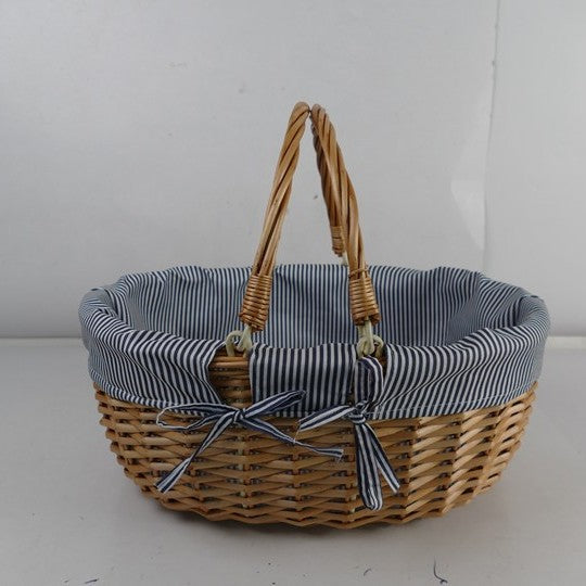 Women braided basket with striped inner lining Kalsten