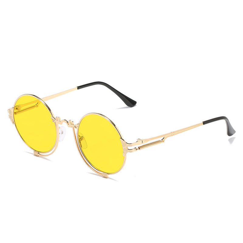 Women's stylish round metal sunglasses with artistic designs Kalsten