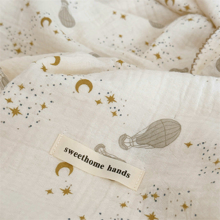 Unisex Muslin Blanket with delicate floral design and elegant ruffles Kalsten