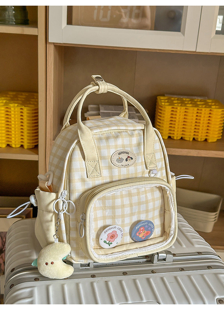Cute Plaid Mini School Backpack