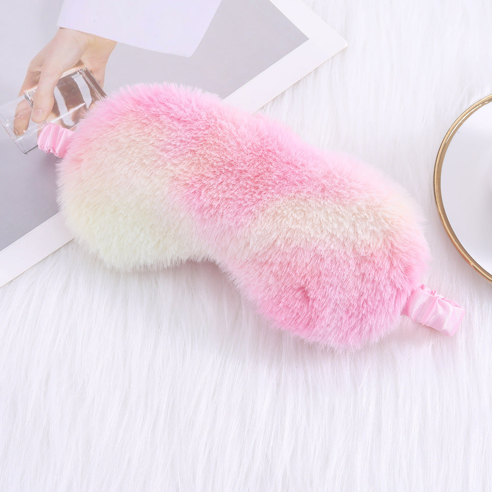 Women's cozy sleep mask made of plush with adjustable elastic band and lightproof inner lining Kalsten