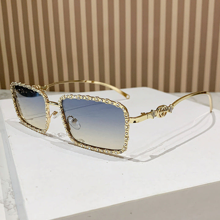 Women's elegant square sunglasses with luxurious rhinestone frame Kalsten