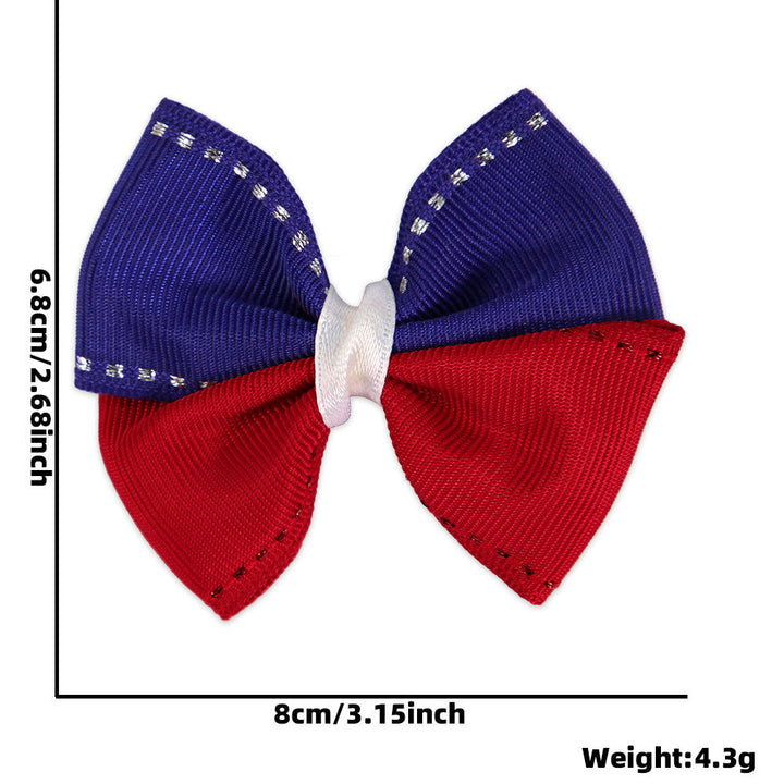Ladies small pleated hair bow made of grosgrain ribbon with medium knot and mini alligator clip Kalsten