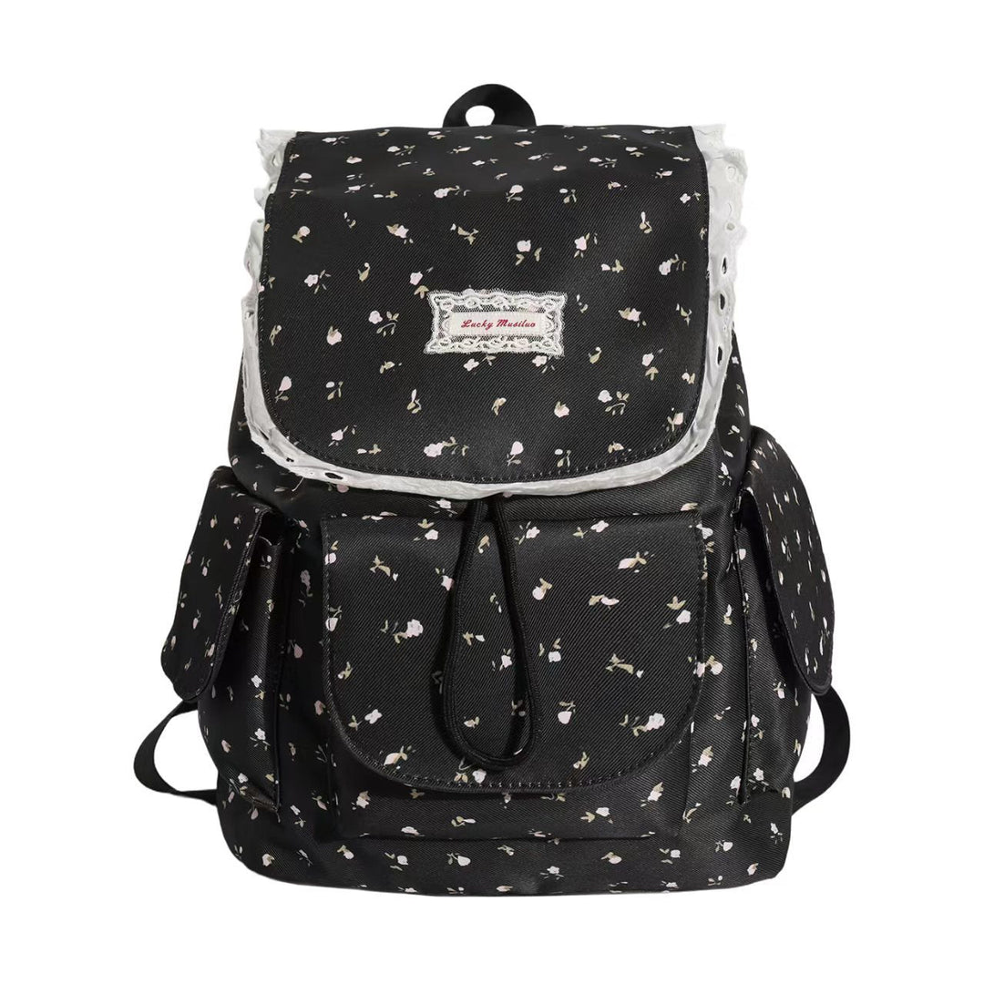 Floral Print Ruffled Backpack Kalsten