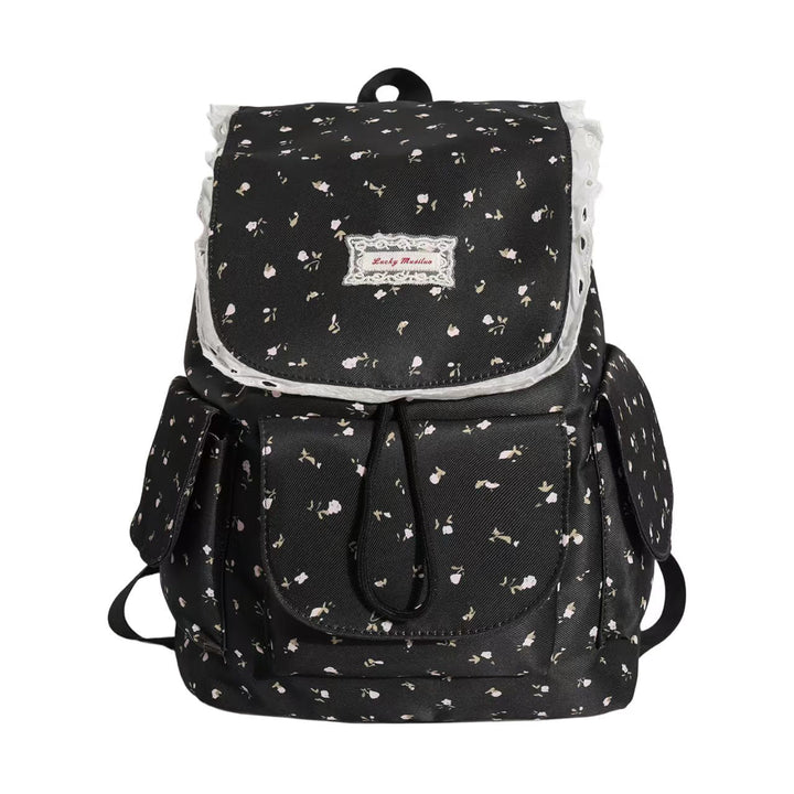 Floral Print Ruffled Backpack Kalsten