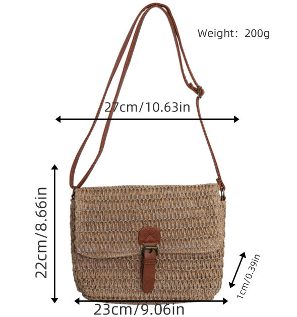 Shoulder bag made of sophisticated natural material with practical closure Kalsten