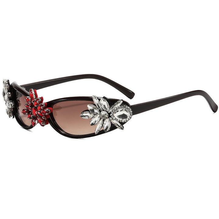 Ladies Glamorous Designer Sunglasses with Floral Accents Kalsten