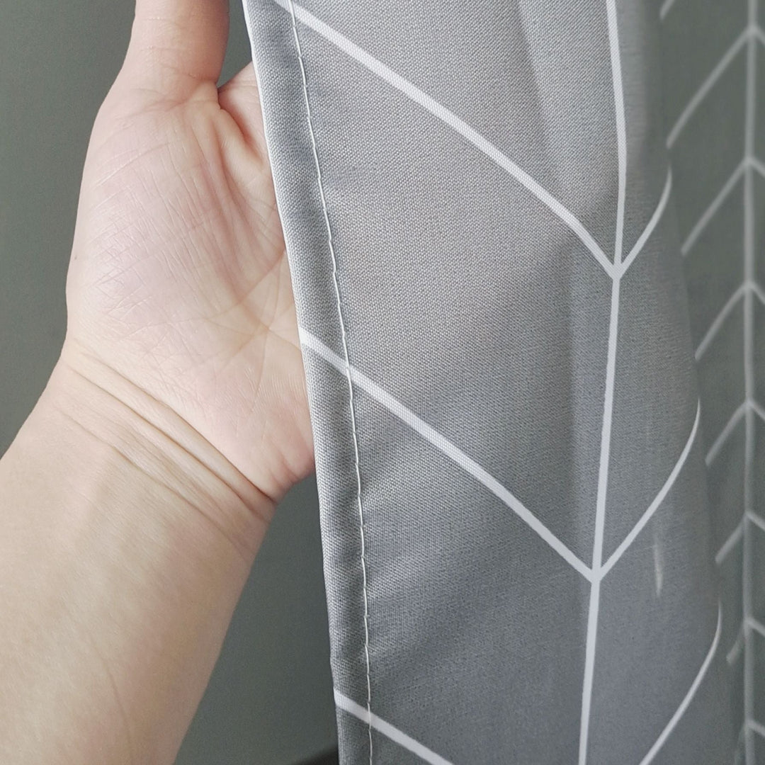 Chevron Patterned Fabric Shower Curtain Kalsten