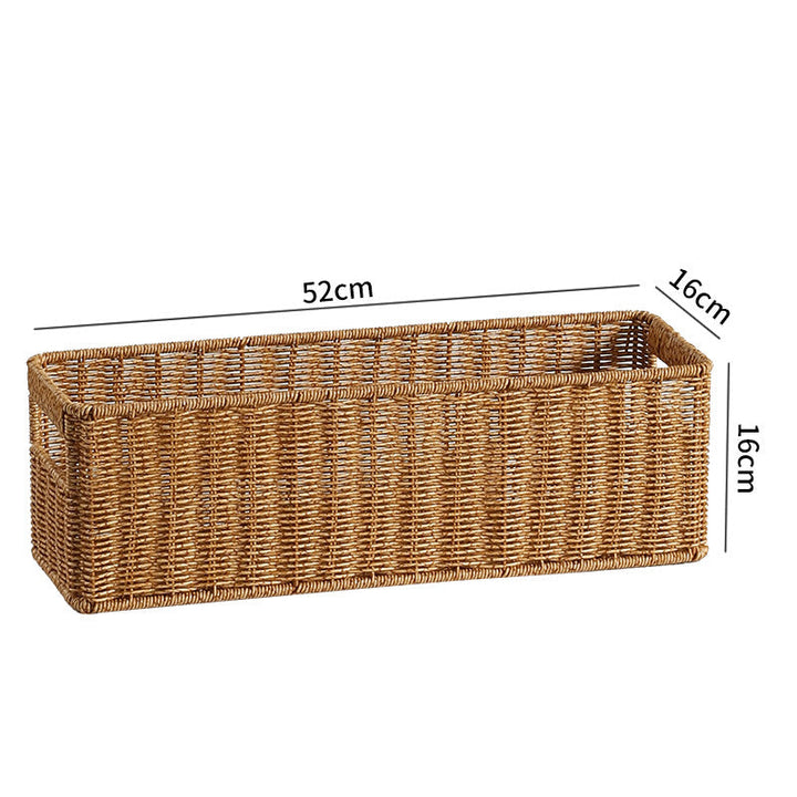Handwoven Rectangular Storage Basket with Cut-Out Handles Kalsten