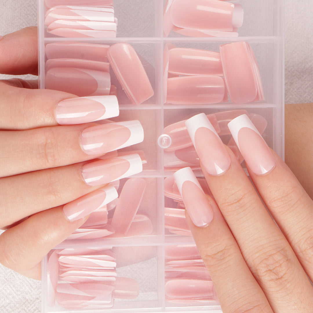 Premium Long-Length French Tip Press-On Nail Set Kalsten