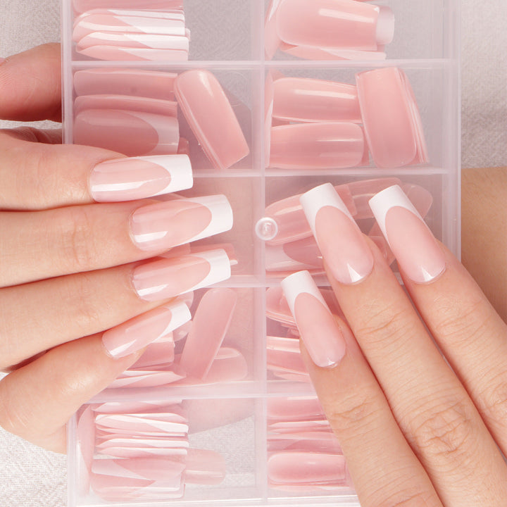 Premium Long-Length French Tip Press-On Nail Set Kalsten