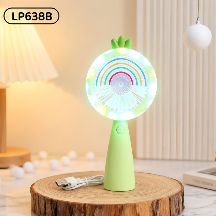 Ladies portable handheld fan with LED lighting and flexible design Kalsten