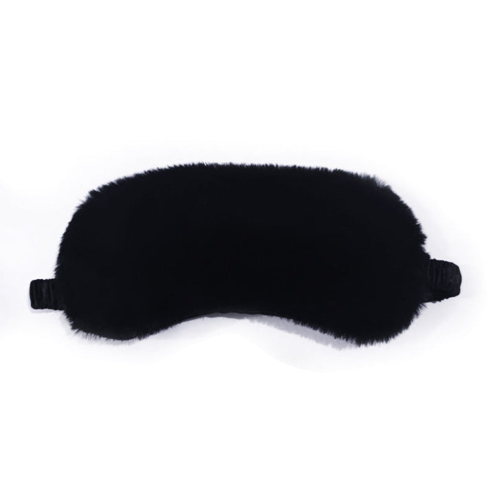 Women's fluffy ergonomic eye mask with adjustable satin band and soft faux fur cover Kalsten