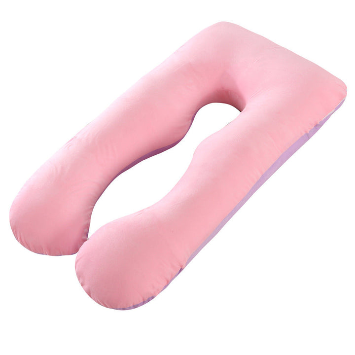 full-body U-shaped pregnancy support pillow with ergonomic lumbar and hip contour and removable breathable cover Kalsten