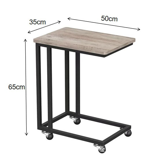 Side table with wheels and modern design Kalsten