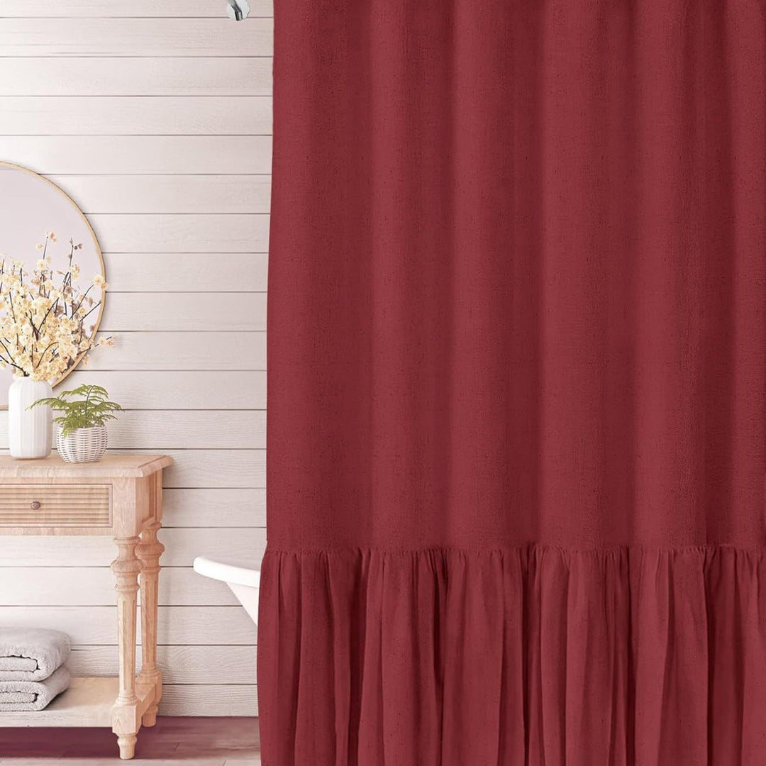 Ruffled Textured Shower Curtain Kalsten