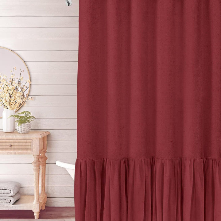 Ruffled Textured Shower Curtain Kalsten