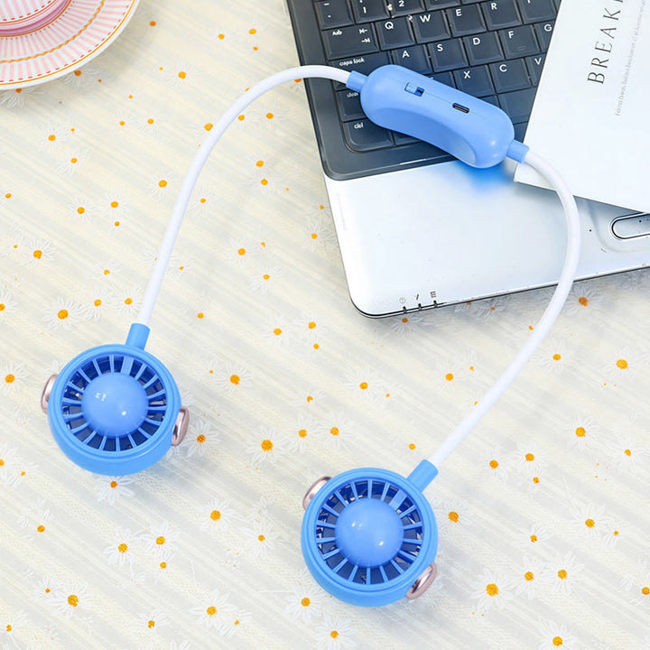 Women's Portable USB Neck Fan with Flexible Holder Kalsten