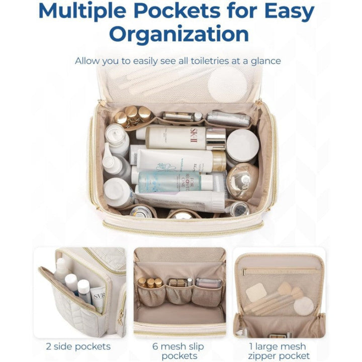 Cosmetic Organizer Bag with Structured Quilting Kalsten