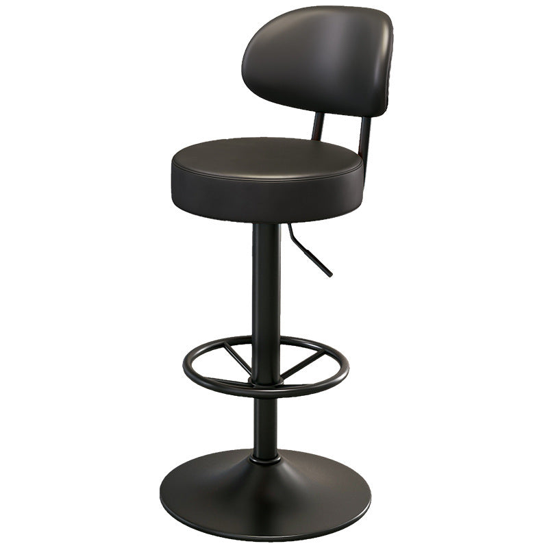 Height Adjustable Bar Stool With Padded Seat And Backrest Kalsten