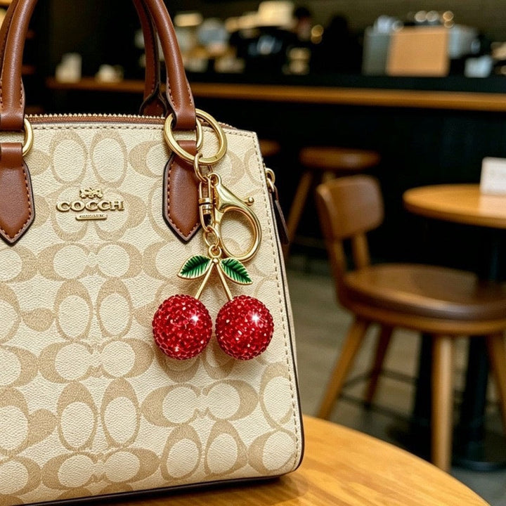Glamorous keychain with sparkling cherries Kalsten