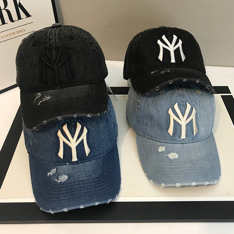 Men's Distressed Denim Baseball Cap Kalsten 1784188165