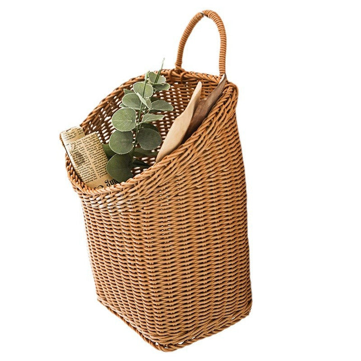 Women Handcrafted Rattan Storage Basket with Handle Kalsten