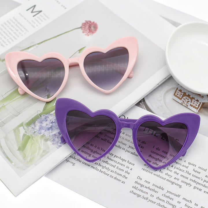 Women's Heart-Shaped Sunglasses with Glittering Frame Kalsten