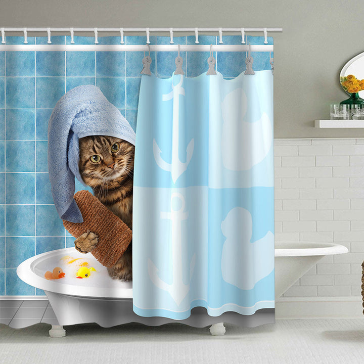 Artistic Dog Illustration Shower Curtain Kalsten