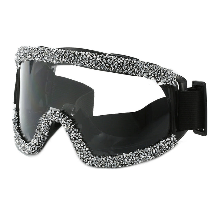 Women's glamorous ski goggles with sparkling decorative frame Kalsten