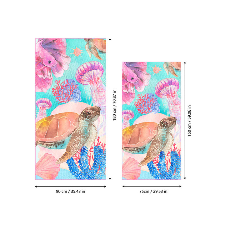 Beach towel with colorful underwater motif Kalsten