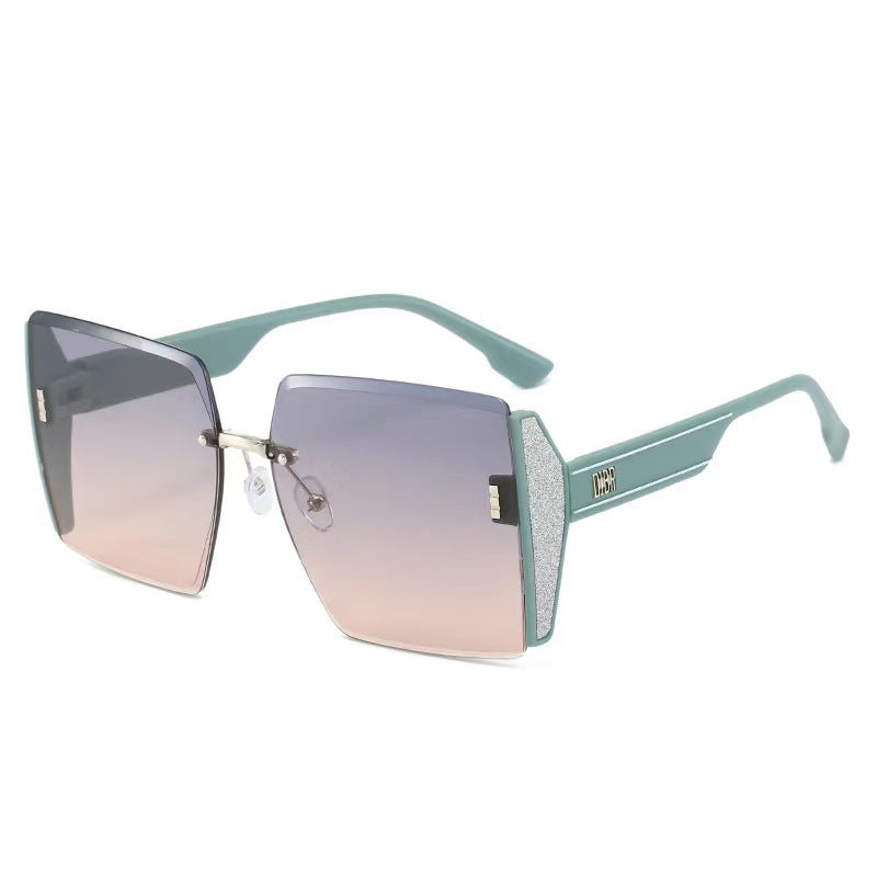 Ladies extravagant square sunglasses frame with glittering accents Kalsten
