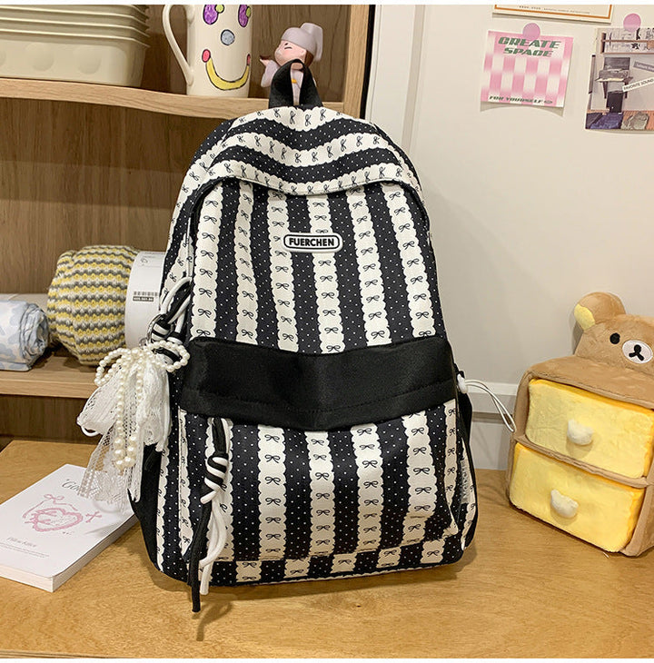 Charming Decorative Bow-Embellished School Backpack