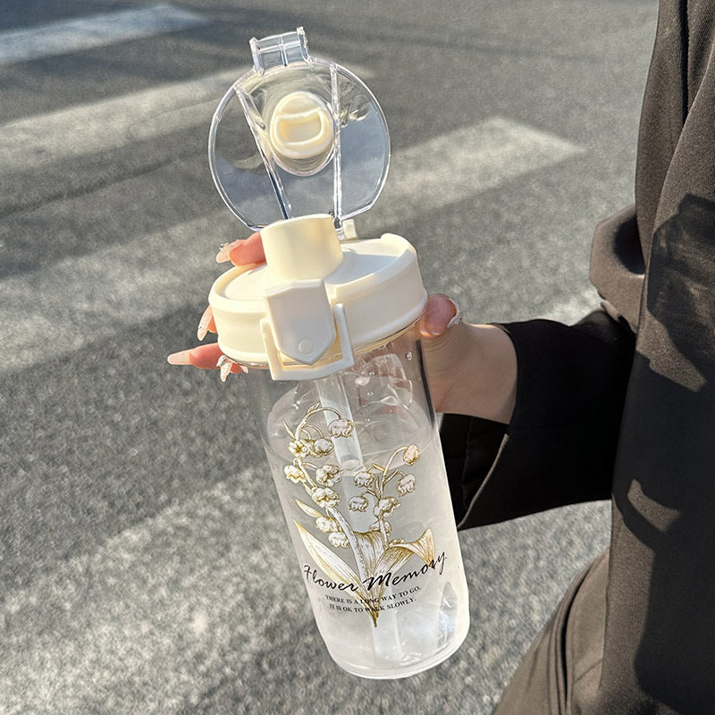 Women's Insulated Drinking Bottle with Elegant Flower Design Kalsten