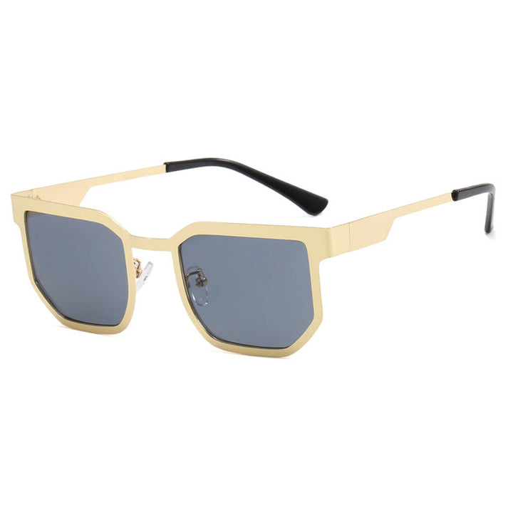 Ladies modern sunglasses in trendy rectangular design with narrow metal frame Kalsten