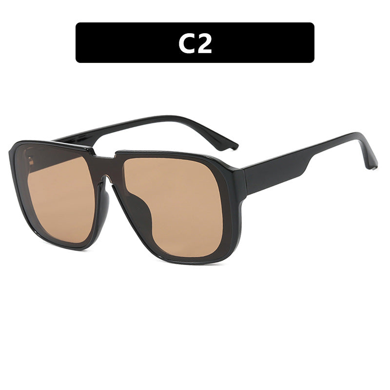 Ladies trendy square sunglasses with transparent green frame and protective UV filter Kalsten