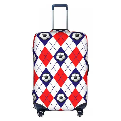 Unisex nan elastic luggage cover with football argyle pattern, tear-resistant stretch cover for trolley with handle and wheel openings Kalsten